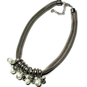 Beaded Pearl Double Rope Chain Necklace